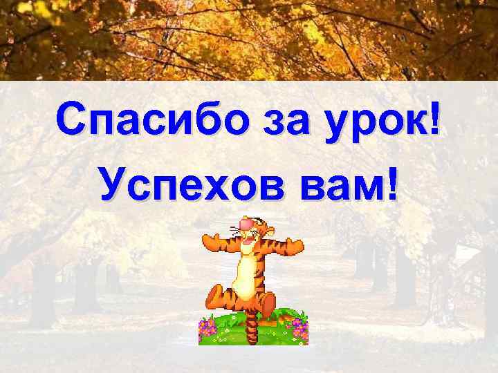 Спасибо за урок! Успехов вам! 