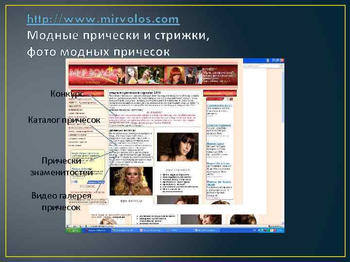 http: //www. mirvolos. com Модные прически и стрижки, фото модных причесок Конкурс Каталог причесок