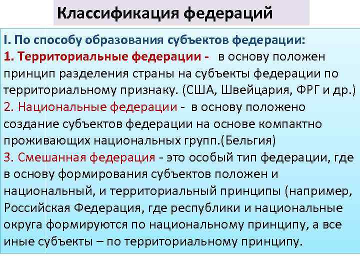 Субъекты образованные по территориальному принципу