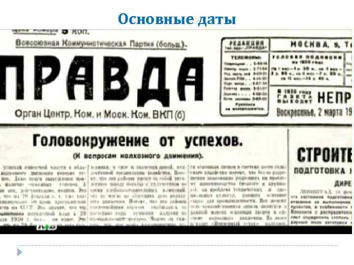 Публикация статьи сталина головокружение от успехов