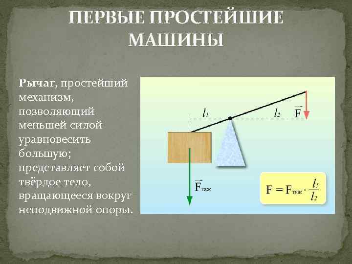 Рычаги машин состав