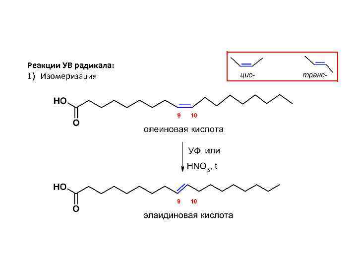 Реакции УВ радикала: 1) Изомеризация 