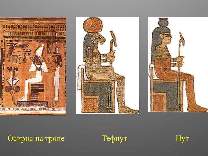 Осирис на троне Тефнут Нут 
