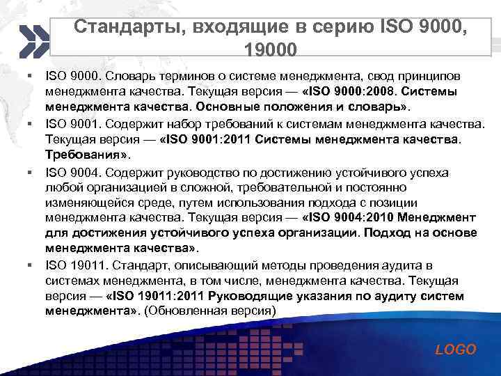 Add ISO 9000, Стандарты, входящие в серию your company slogan 19000 § § ISO