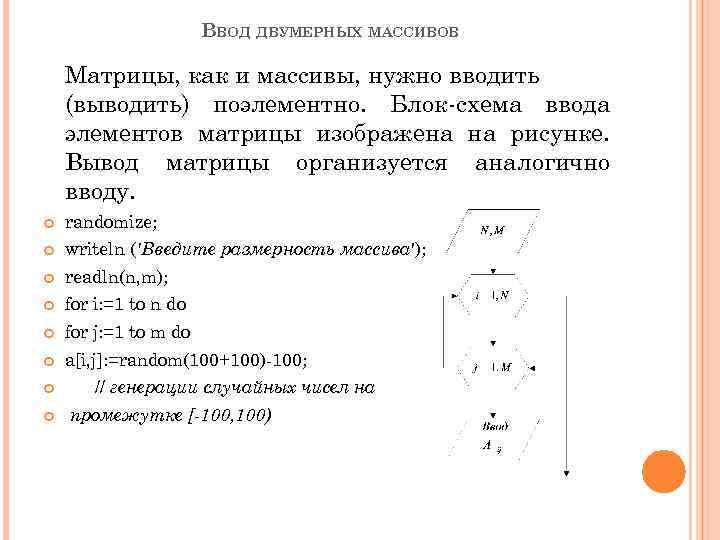 Блок схема матрицы