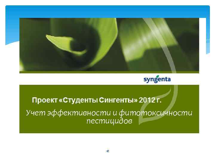 Учет эффективности и фитотоксичности пестицидов 18 