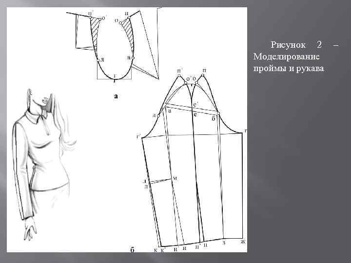 Рисунок 2 – Моделирование проймы и рукава 