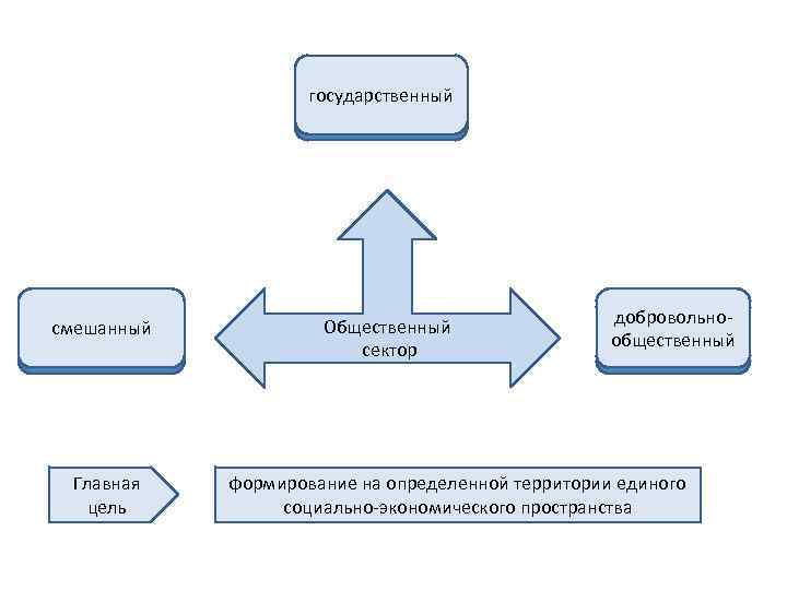 государственный смешанный Главная цель Общественный сектор добровольно. Добровольнообщественный формирование на определенной территории единого социально-экономического