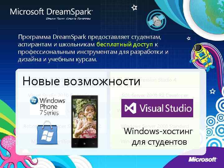 Программа Dream. Spark предоставляет студентам, аспирантам и школьникам бесплатный доступ к профессиональным инструментам для