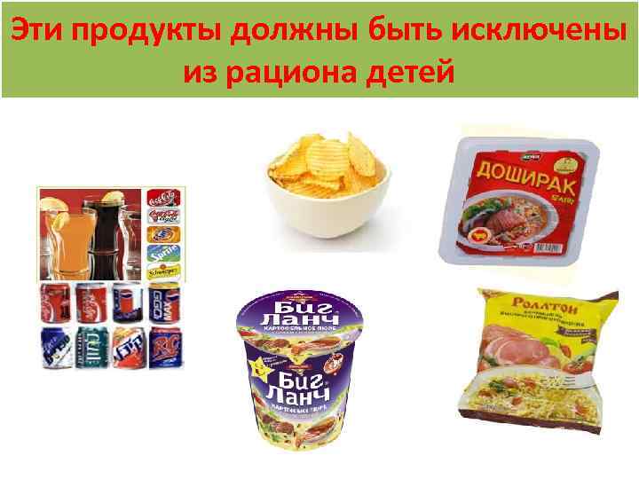 Эти продукты должны быть исключены из рациона детей 