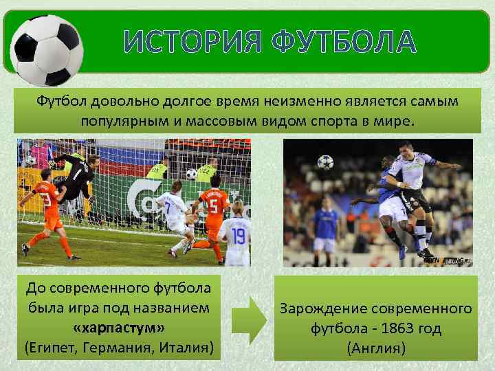  ИСТОРИЯ ФУТБОЛА МОЙ КУМИР Футбол довольно долгое время неизменно является самым популярным и