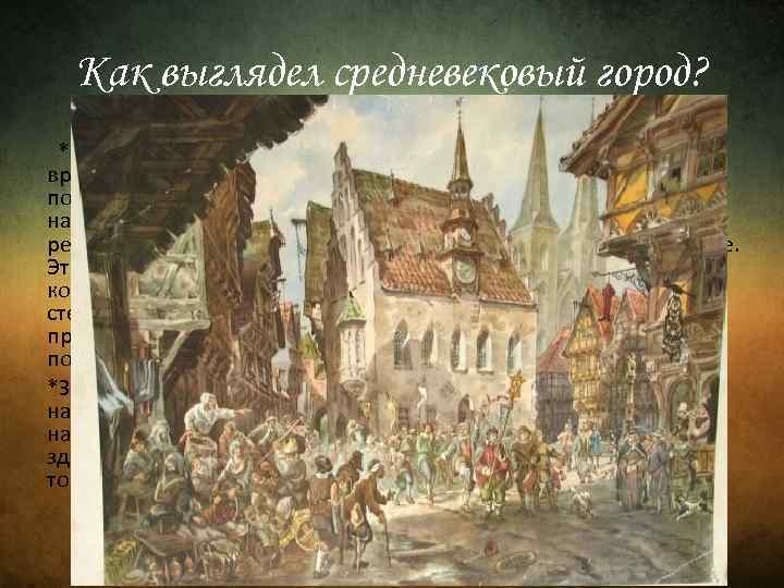 Как выглядел средневековый город? *Поскольку стены, окружавшие средневековый город, со временем становились слишком тесными,