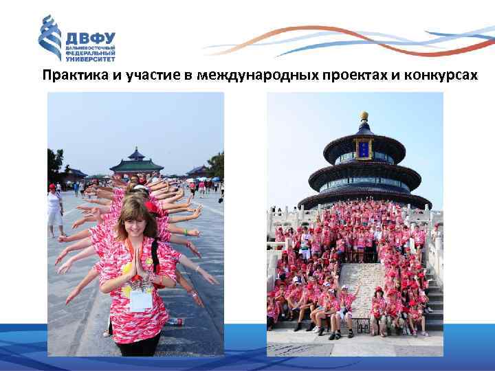 Практика и участие в международных проектах и конкурсах 