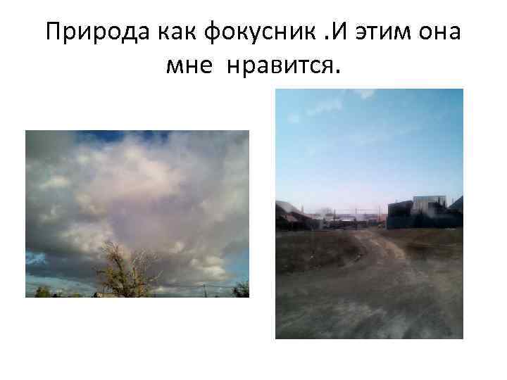 Природа как фокусник. И этим она мне нравится. 