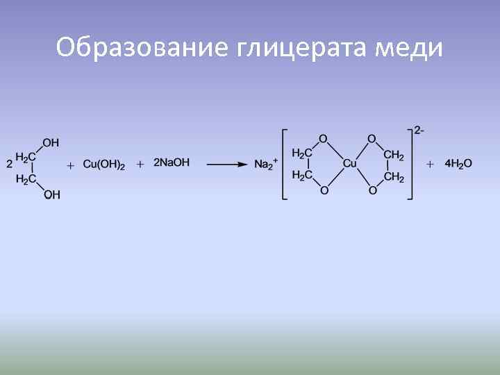 Глицерат меди реакция