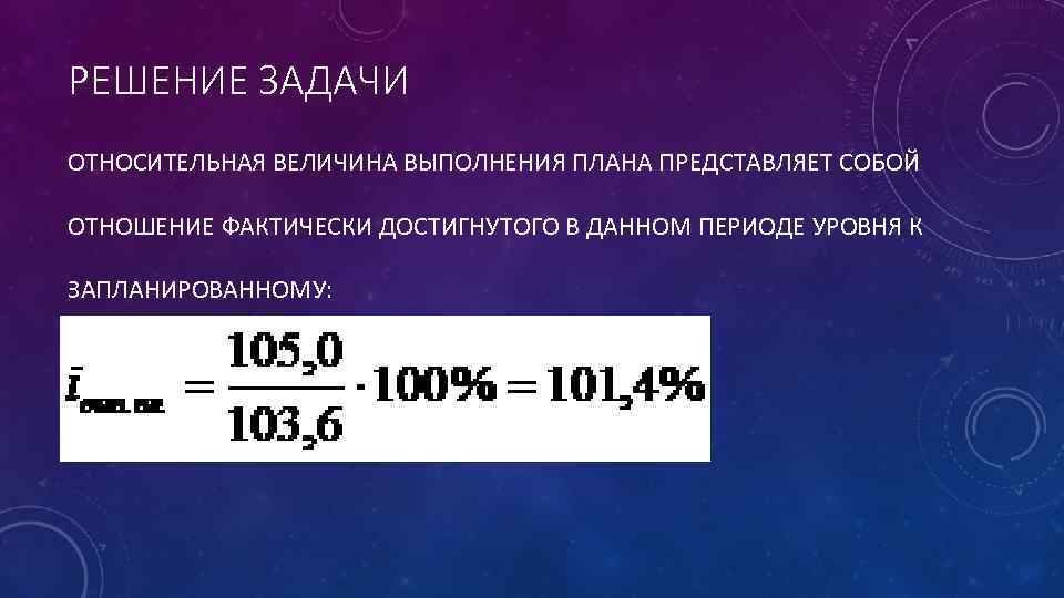 Относительная величина выполнения бизнес плана фирмы определяется отношением фактического уровня к