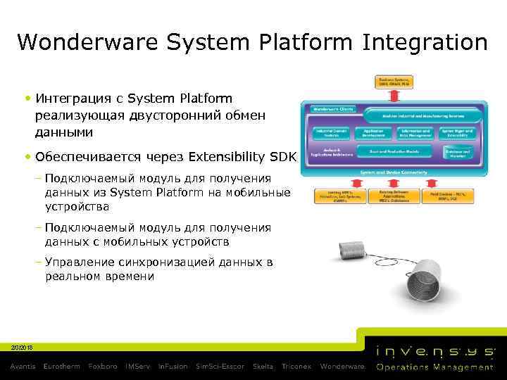 Wonderware System Platform Integration • Интеграция с System Platform реализующая двусторонний обмен данными •