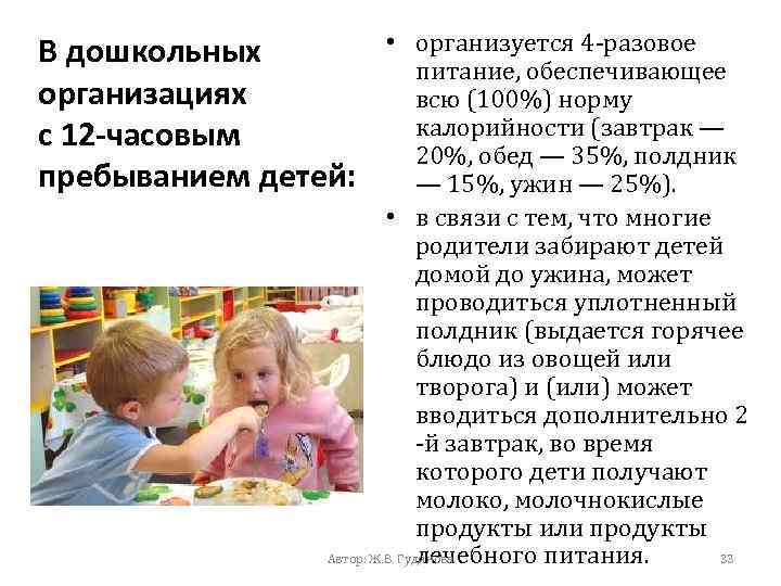  • организуется 4 -разовое питание, обеспечивающее всю (100%) норму калорийности (завтрак — 20%,