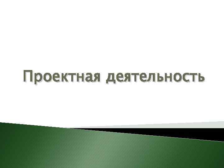 Проектная деятельность 