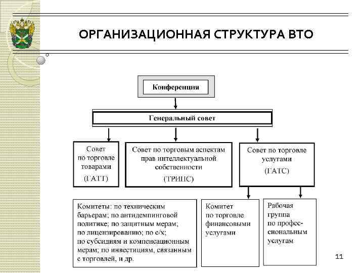 ОРГАНИЗАЦИОННАЯ СТРУКТУРА ВТО 11 