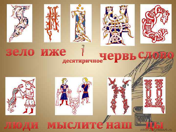 зело иже I червь слово десятиричное люди мыслите наш цы 17 