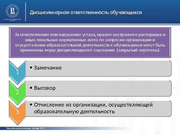 Дисциплинарная ответственность обучающихся За неисполнение или нарушение устава, правил внутреннего распорядка и иных локальных