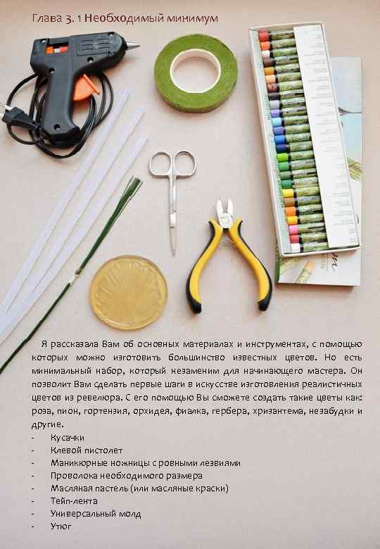 Глава 3. 1 Необходимый минимум Я рассказала Вам об основных материалах и инструментах, с