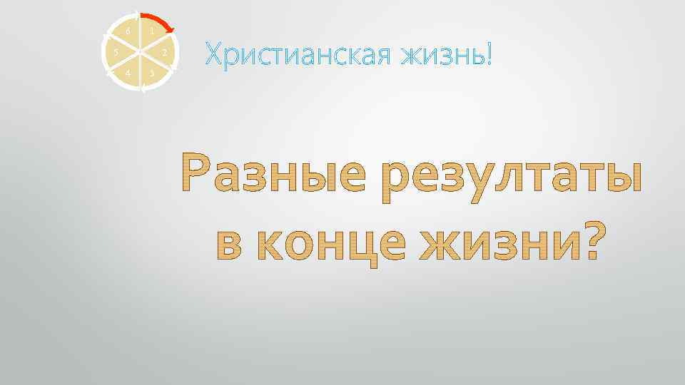 6 1 5 2 4 3 Христианская жизнь! 