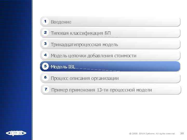 1 Введение 2 Типовая классификация БП 3 Тринадцатипроцессная модель 4 Модель цепочки добавления стоимости