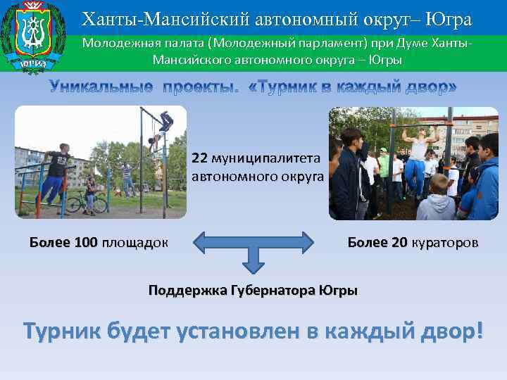 Ханты-Мансийский автономный округ– Югра Молодежная палата (Молодежный парламент) при Думе Ханты. Мансийского автономного округа