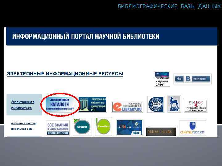 БИБЛИОГРАФИЧЕСКИЕ БАЗЫ ДАННЫХ 
