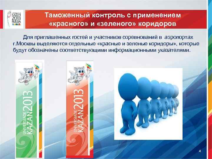 Таможенный контроль с применением «красного» и «зеленого» коридоров Для приглашенных гостей и участников соревнований