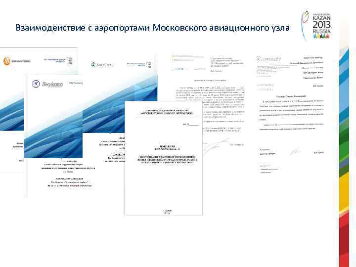 Взаимодействие с аэропортами Московского авиационного узла 