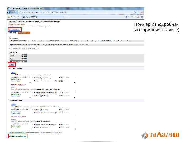 Пример 2 (подробная информация к заявке) 
