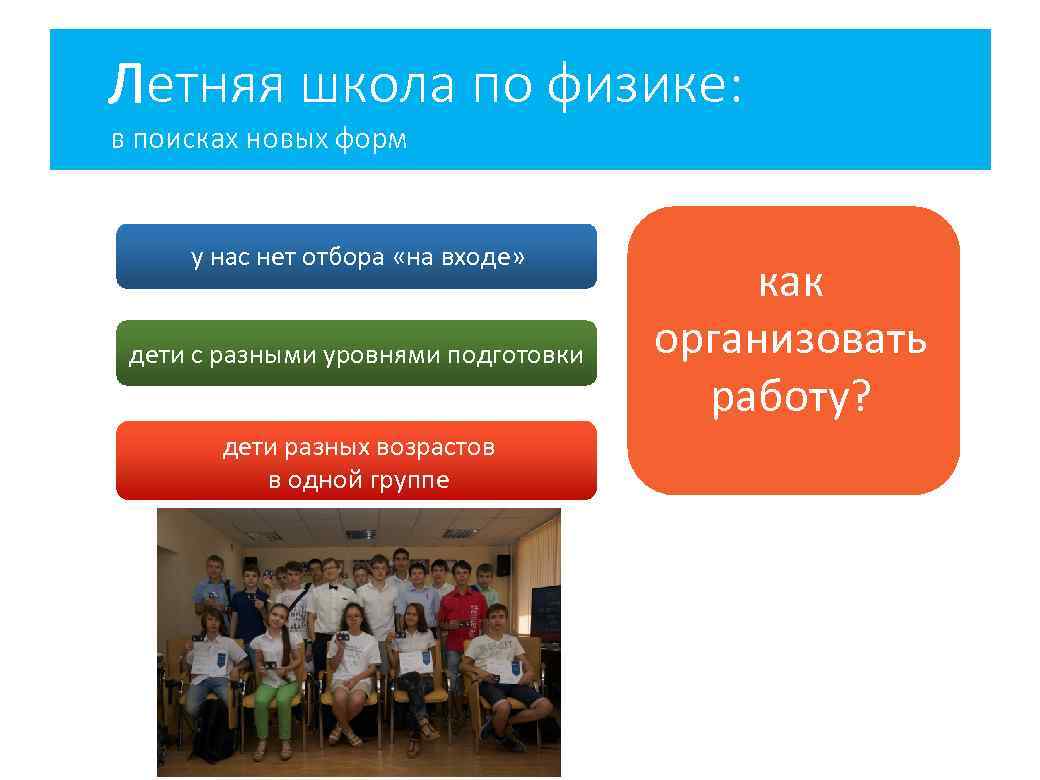 Летняя школа по физике: в поисках новых форм у нас нет отбора «на входе»