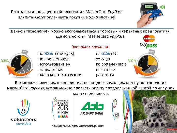 Благодаря инновационной технологии Master. Card Pay. Pass Клиенты могут оплачивать покупки в одно касание!