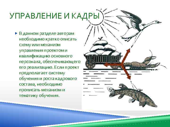 УПРАВЛЕНИЕ И КАДРЫ В данном разделе авторам необходимо кратко описать схему или механизм управления