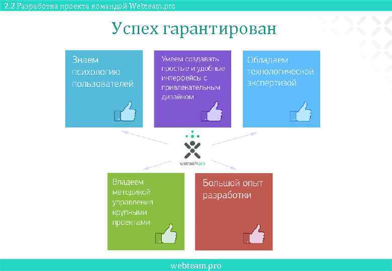 2. 2 Разработка проекта командой Webteam. pro Успех гарантирован webteam. pro 