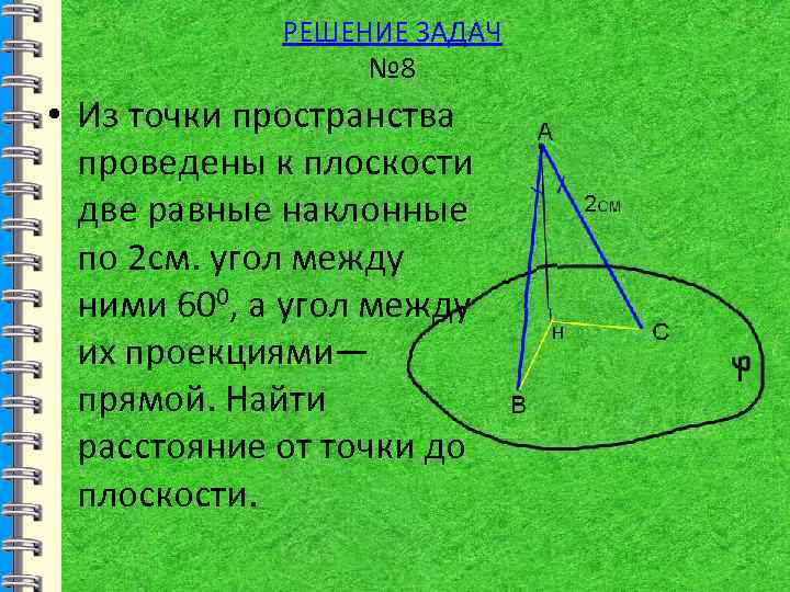 Б точка m. Из точки к плоскости проведены две наклонные равные. Задачи две наклонные к плоскости. Из точки к плоскости проведены 2 наклонные. Наклонные проведенные к плоскости.
