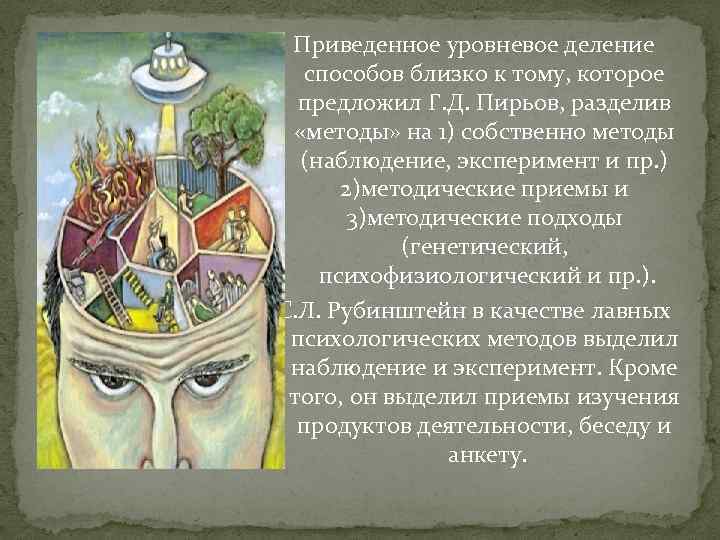 Приведенное уровневое деление способов близко к тому, которое предложил Г. Д. Пирьов, разделив «методы»