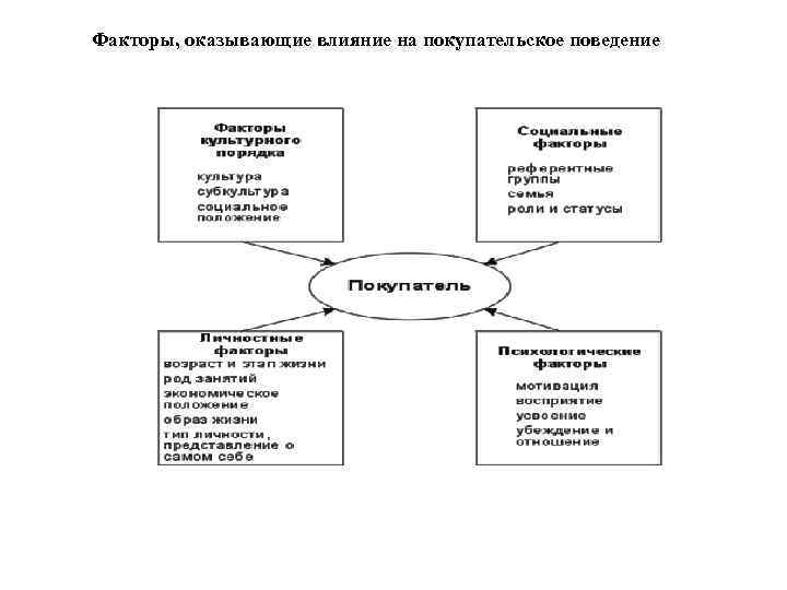 Факторы, оказывающие влияние на покупательское поведение 