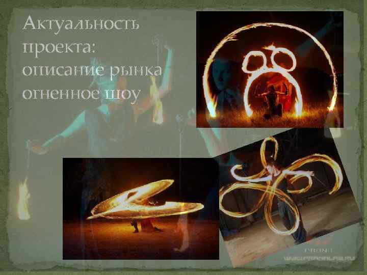 Актуальность проекта: описание рынка огненное шоу 