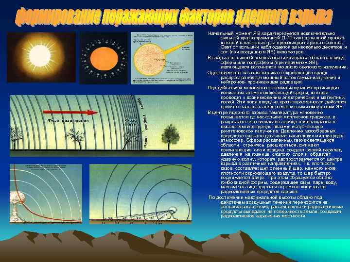 Начальный момент ЯВ характеризуется исключительно сильной кратковременной (1 -10 сек) вспышкой яркость которой в