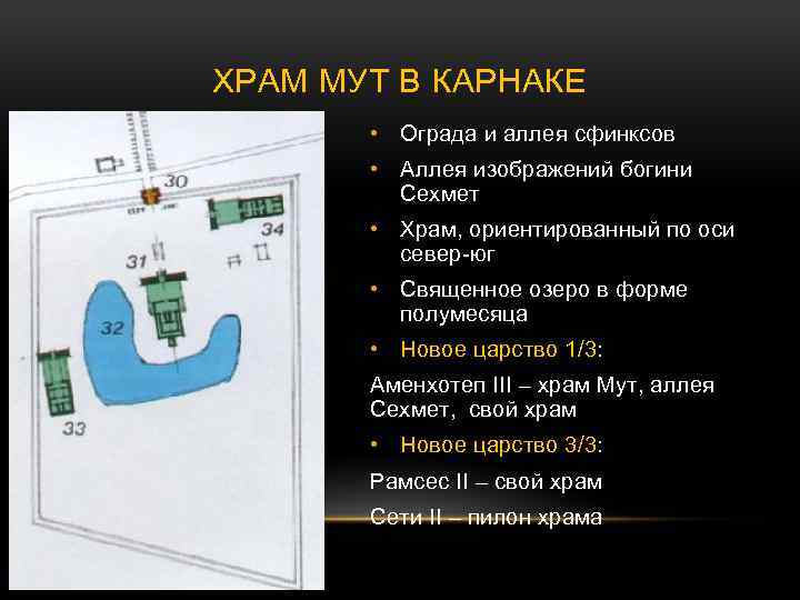 ХРАМ МУТ В КАРНАКЕ • Ограда и аллея сфинксов • Аллея изображений богини Сехмет