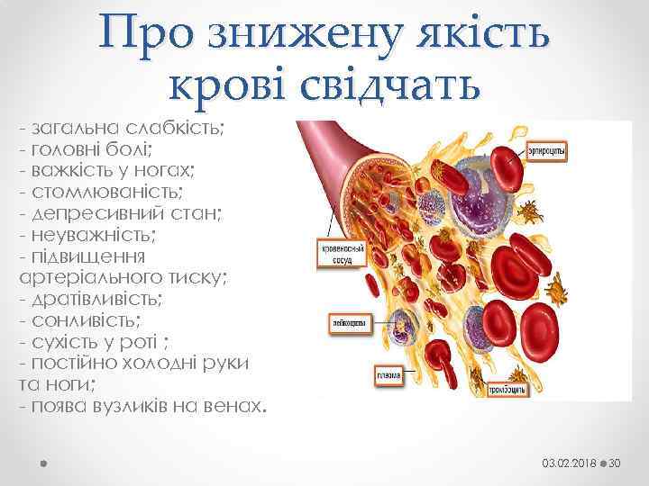 Про знижену якість крові свідчать - загальна слабкість; - головні болі; - важкість у