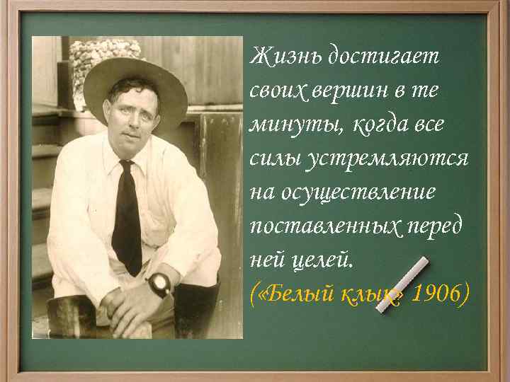 Жизнь достигает своих вершин в те минуты, когда все силы устремляются на осуществление поставленных