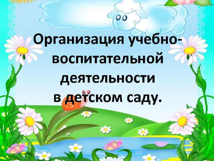 Организация учебновоспитательной деятельности в детском саду. 