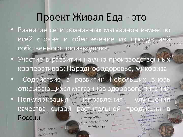 Проект Живая Еда - это • Развитие сети розничных магазинов и-мне по всей стране