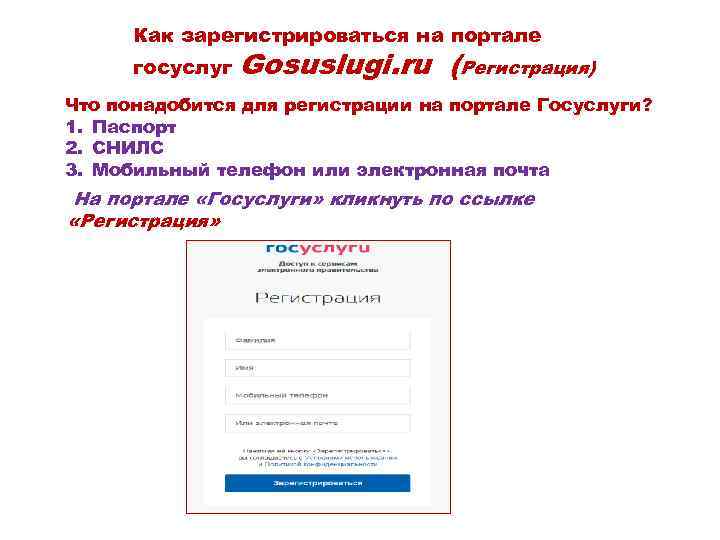 Как зарегистрироваться на портале госуслуг Gosuslugi. ru (Регистрация) Что понадобится для регистрации на портале