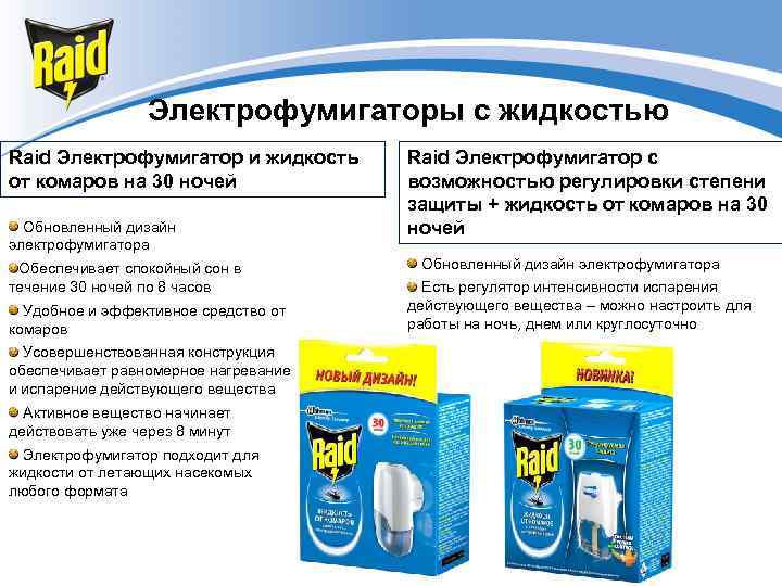 Электрофумигаторы с жидкостью Raid Электрофумигатор и жидкость от комаров на 30 ночей Обновленный дизайн